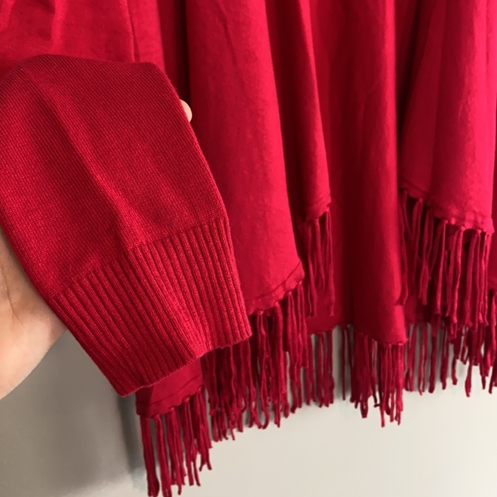 Chelsea & Theodore Red Open Front Cardigan Size Small - Picture 7 of 12
